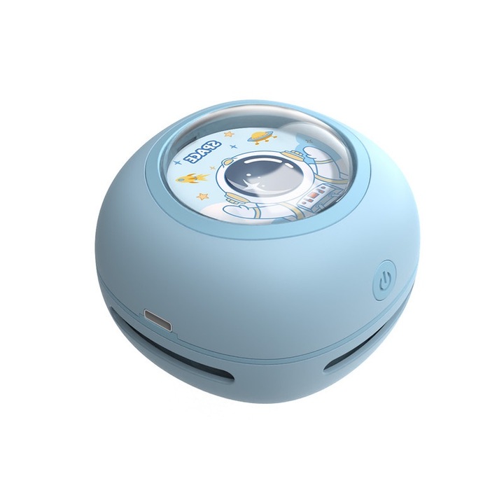 Мини преносима прахосмукачка Lingo, 2 скорости, USB зареждане, синя, 200 ml
