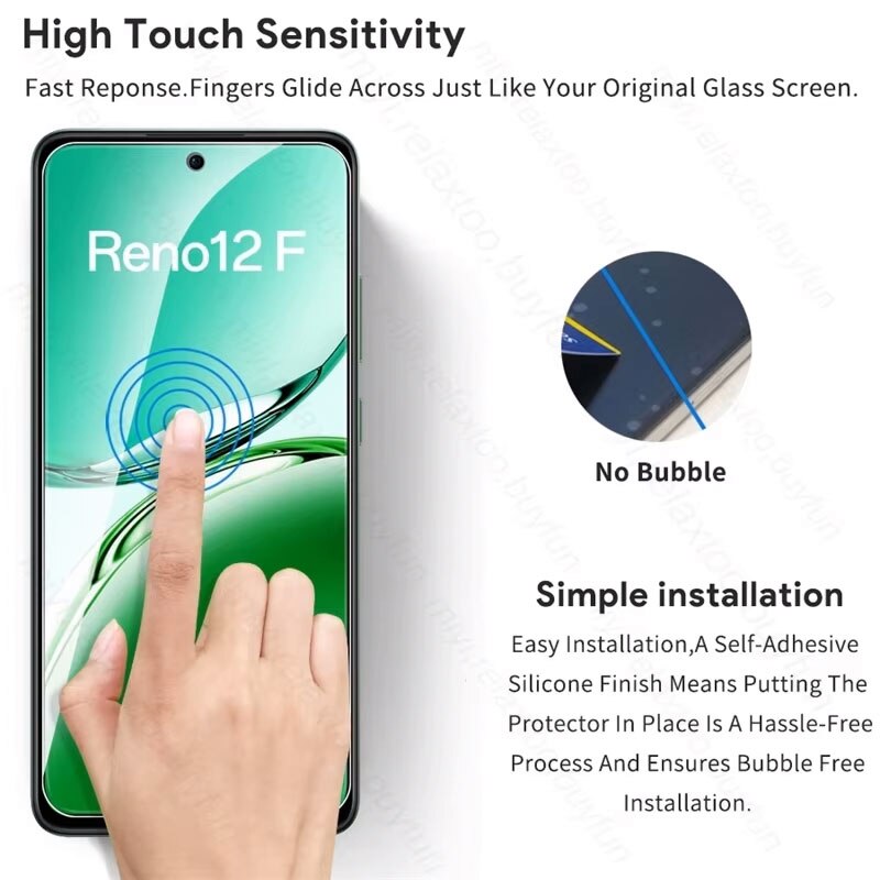 Folie protectie telefon, 2 bucati, sticla securizata, pentru Oppo Reno12 F / Reno12 FS