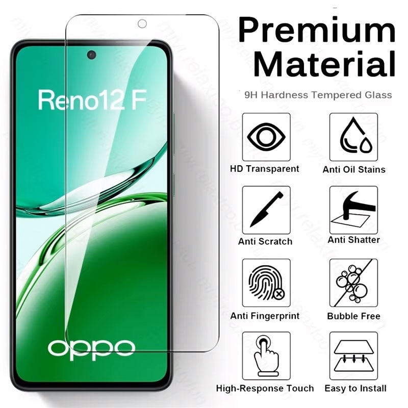 Folie protectie telefon, 2 bucati, sticla securizata, pentru Oppo Reno12 F / Reno12 FS