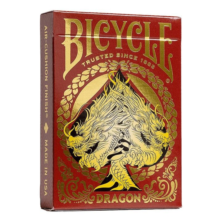 Carti de joc Premium Bicycle Dragon Red by USPCC