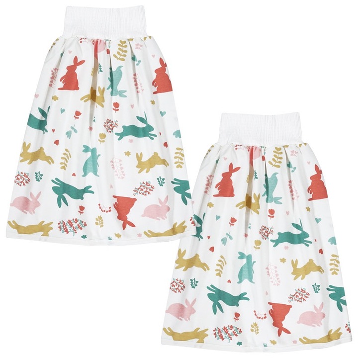 Set 2 fuste scutec impermeabile pentru bebelusi, ZHONYEE, L, 4-8 ani, 3 straturi de protectie, 17.7x7 inch