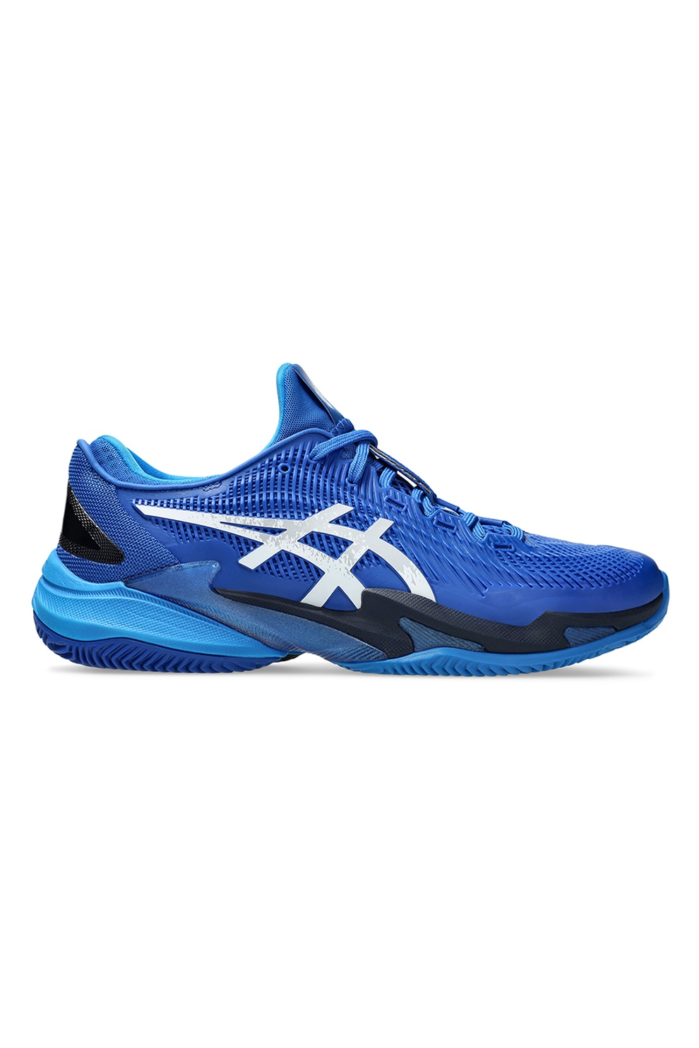 Asics, Pantofi Court FF 3 Novak pentru tenis, Alb, Negru, Albastru