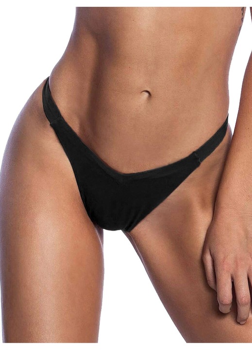 Costum de baie dama, Bluepoint, bikini brazilian inalt, ecologic, negru, material sustenabil