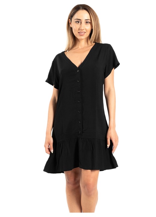 Rochie de plaja HARMONY, viscoza moale, neagra, S INTL