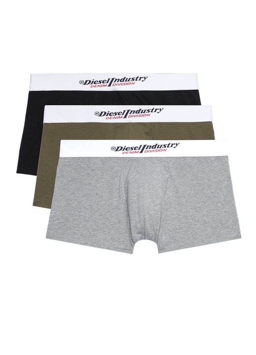 Set 3 perechi de boxeri Diesel, bumbac organic, talie elastica, multicolor