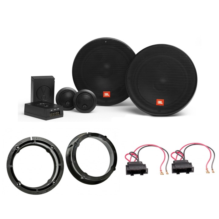 Аудио пакет VW Passat B5, B5.5, Тонколони JBL Components Stage2 604C, 16.5cm, 45W RMS, Адаптерни пръстени, Plug&Play щепсели