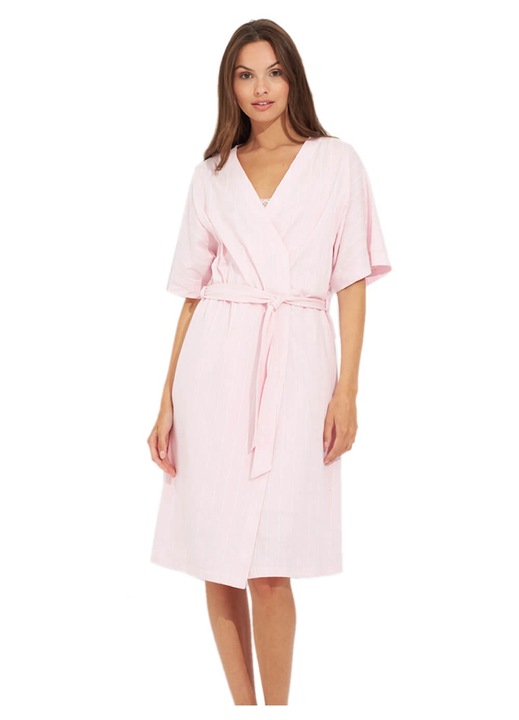 Halat dama HARMONY, bumbac, dungi verticale, roz, S INTL