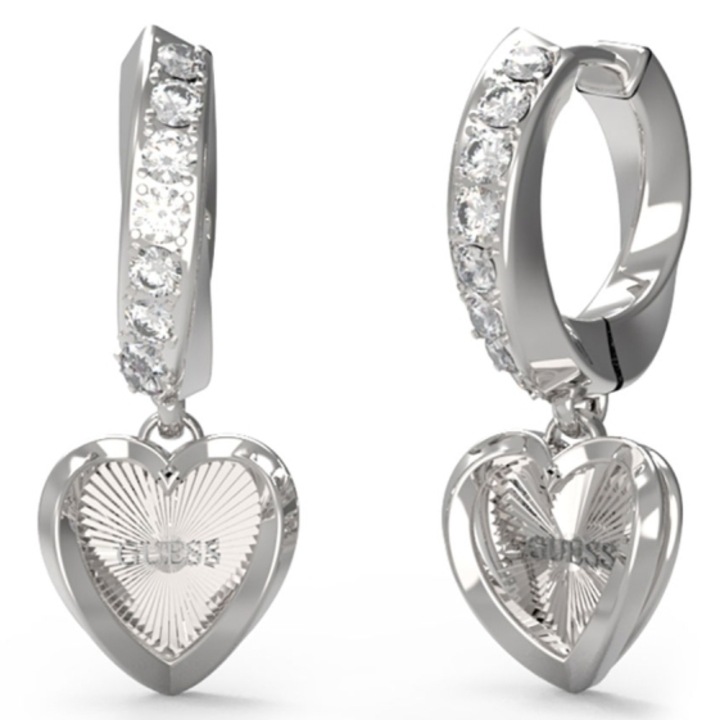 Cercei Guess Mon Amor lungi cu cristale JUBE04615JWRHT-U, Argintiu
