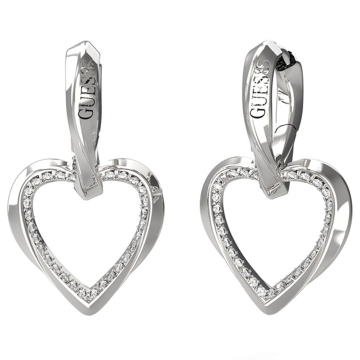 Cercei Guess Mon Amor lungi cu cristale JUBE04617JWRHT-U, Argintiu