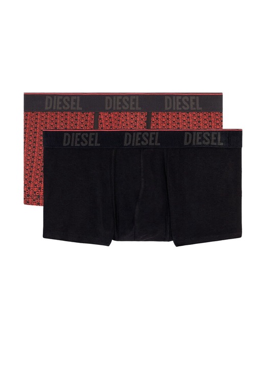 Boxeri Diesel, set 2 perechi, bumbac elastic, design grafic, negru/rosu, L INTL