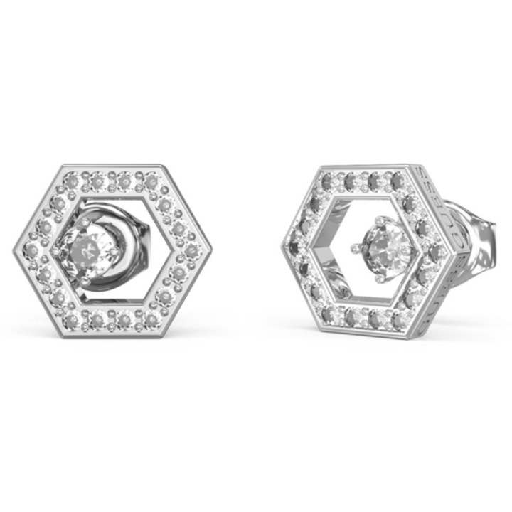 Cercei Guess Tiny Dancer stud cu cristale JUBE04651JWRHT-U, Argintiu