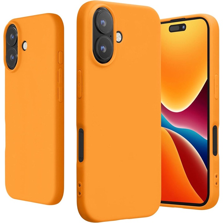 Carcasa telefon, silicon, rezistent la socuri, galben, pentru iPhone 16