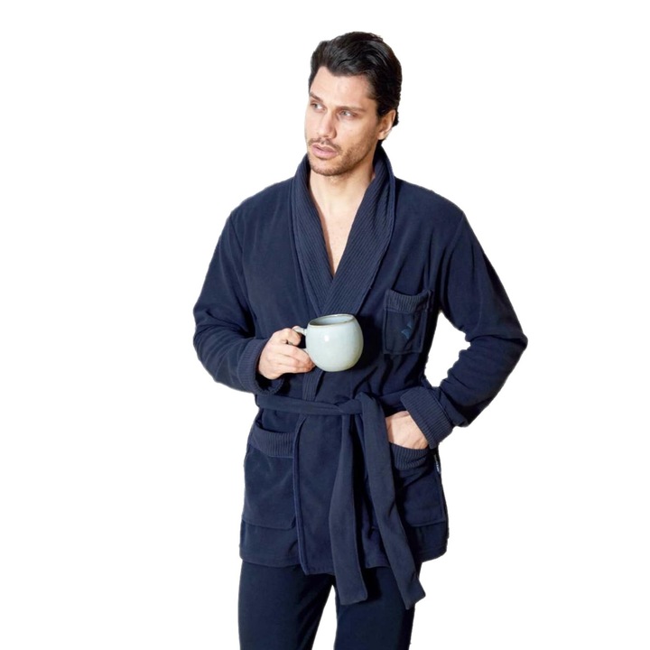 Halat barbati Navigare, fleece, cu buzunare, bleumarin, 2XL INTL