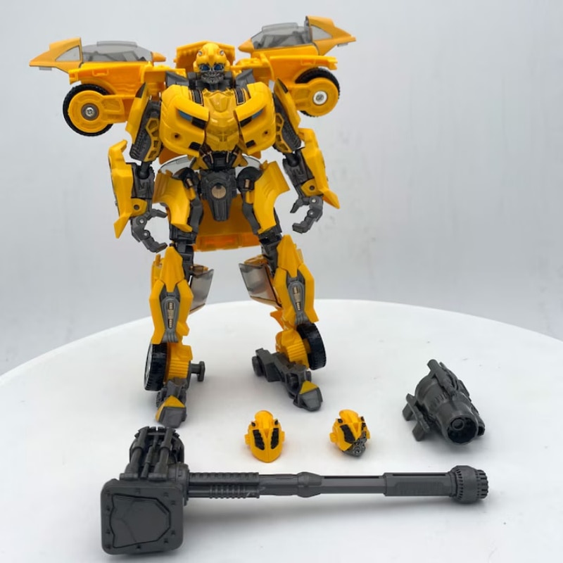 Robot Transformers Bumblebee, transformabil, galben, 19 cm, set cu