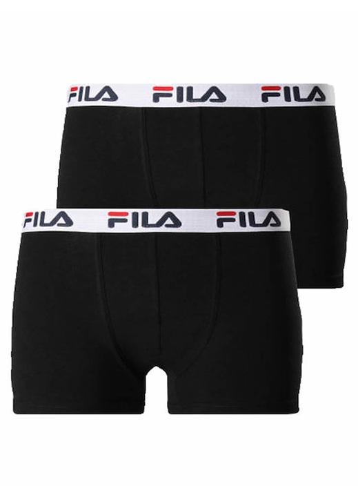 Boxeri Urban Fila, bumbac elastic, set de 2 perechi, negru, M INTL