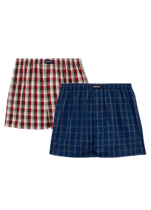 Set 2 perechi de boxeri pentru barbati Minerva, bumbac, rosu/albastru