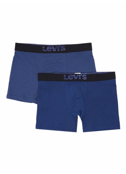 Set 2 perechi de boxeri Levi's, bumbac ecologic, albastru inchis, L INTL