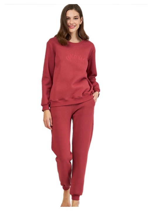 Trening pentru dama HARMONY, bumbac, pantaloni cu talie elastica, rosu