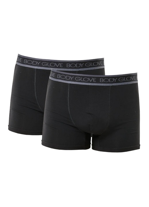 Set 2 perechi de boxeri Glove, bumbac, negru