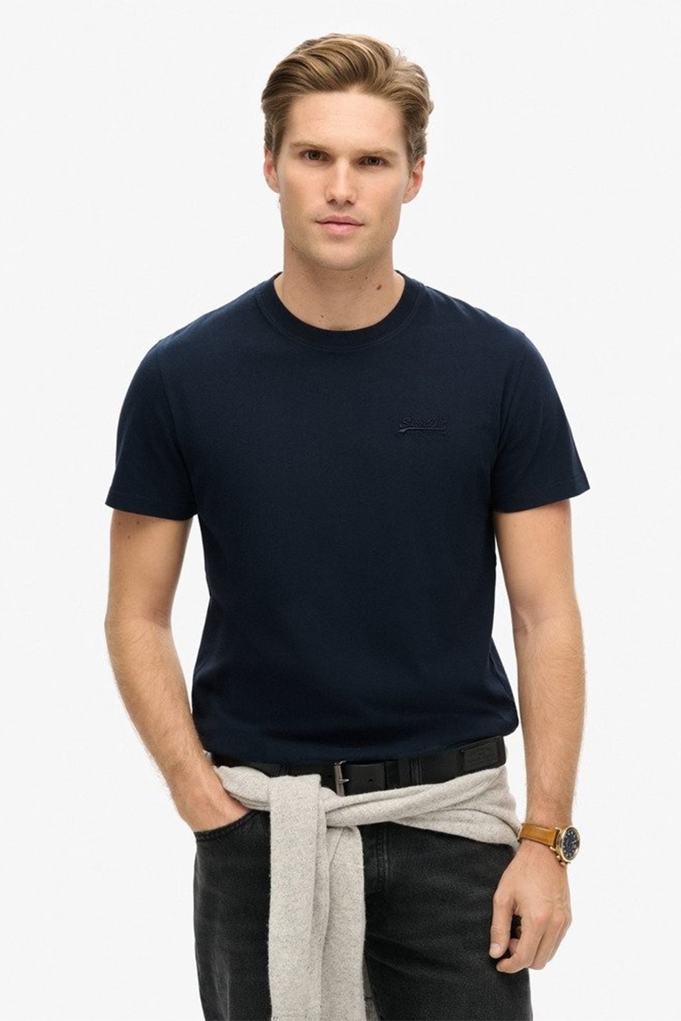 Superdry & Co, Tricou slim fit de bumbac Essential, Albastru ultramarin, M