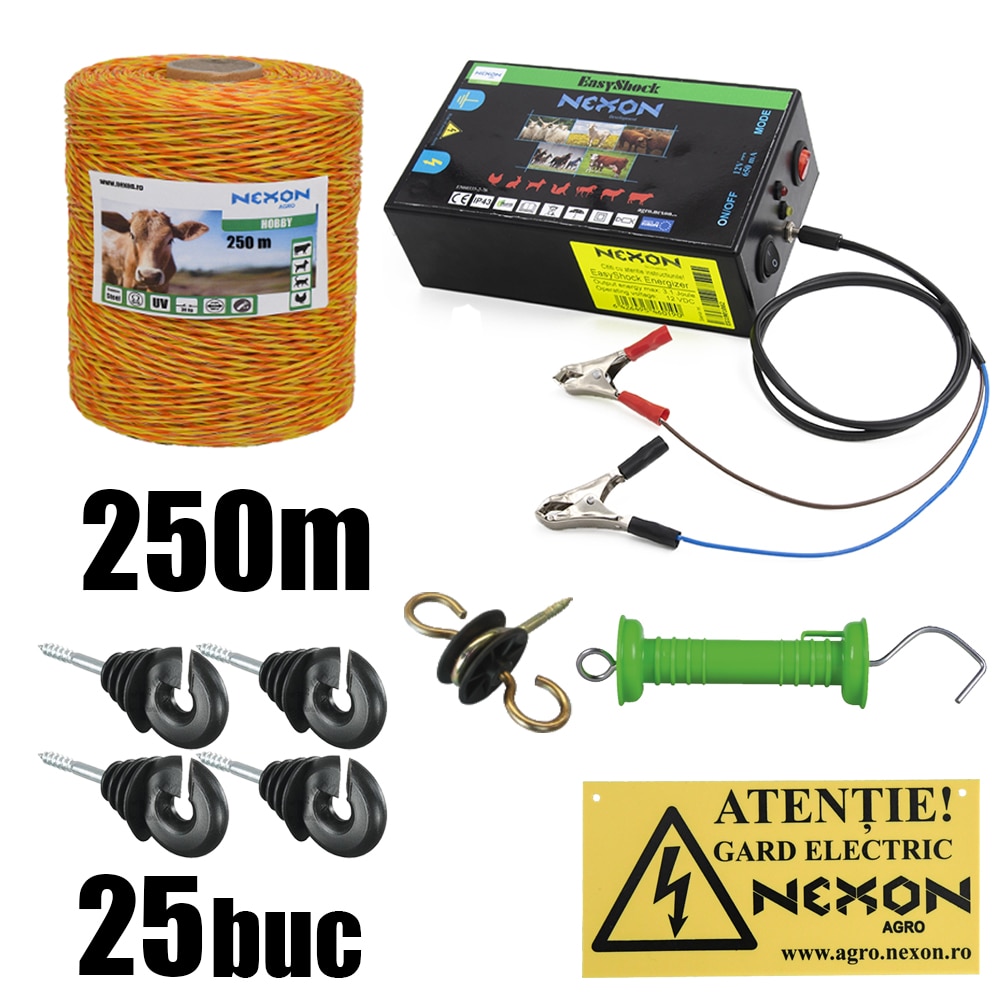 Pachet gard electric NEXON EasyShock 3.1 J 12V , 250m, 63 Ari
