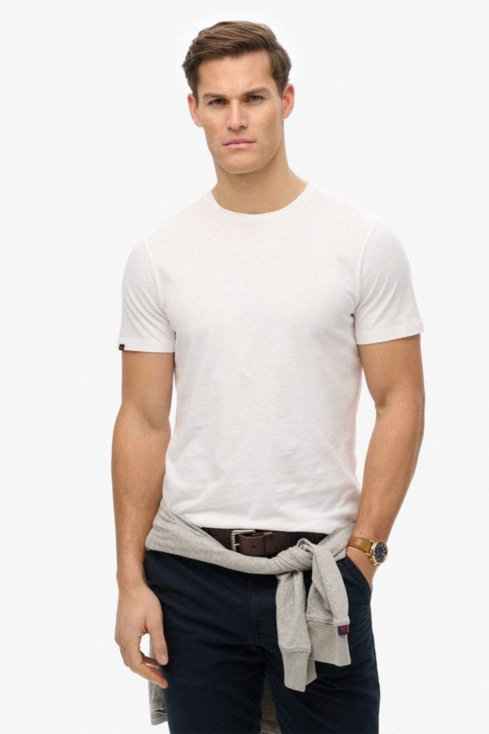 Superdry & Co, Tricou din bumbac Classic Essential, Alb fildes, XL