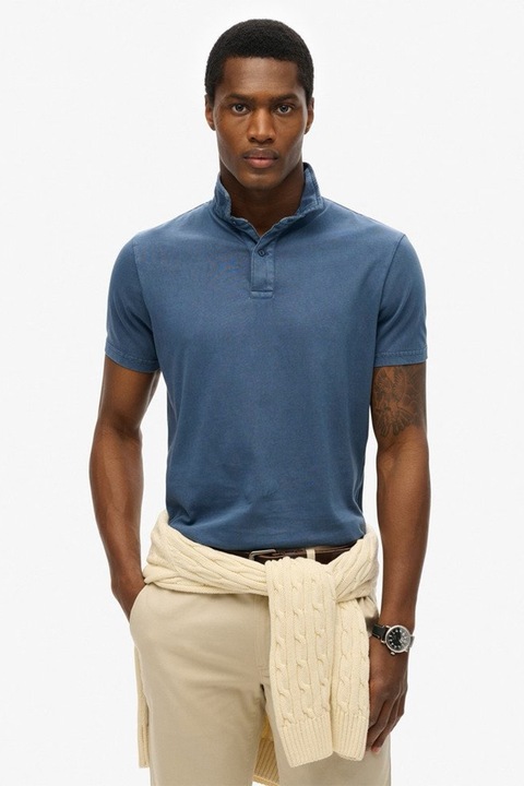 Superdry & Co, Стандартна тениска с яка, Тъмносин