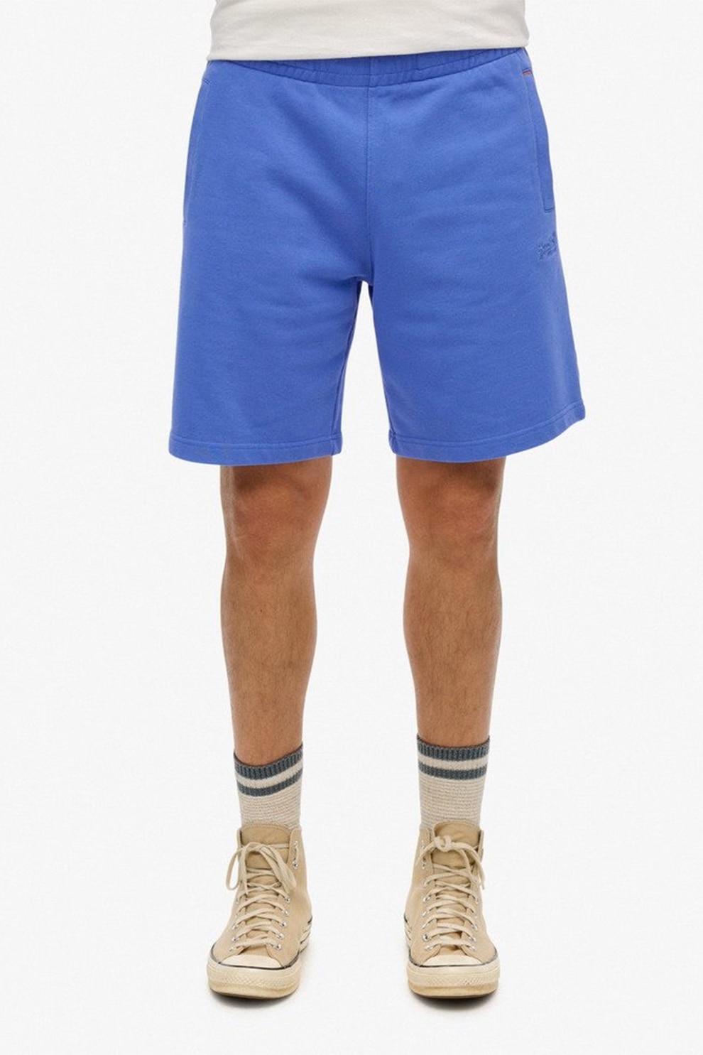 Superdry & Co, Pantaloni scurti cu logo brodat Essential, Albastru royal, XL