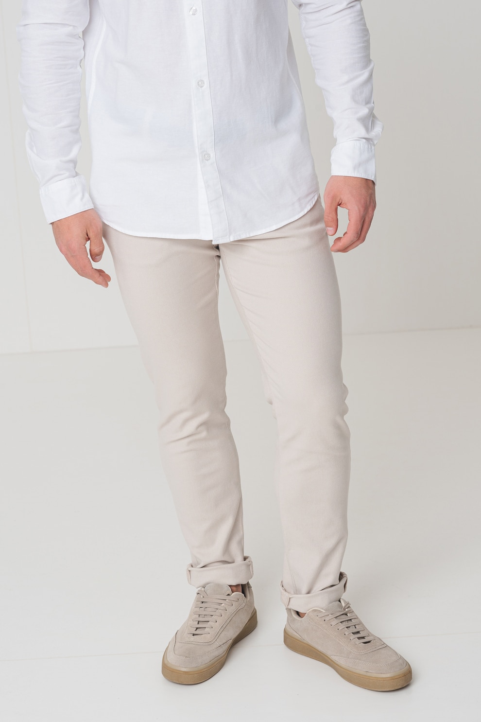Tom Tailor, Pantaloni slim fit cu buzunare oblice, Bej deschis, W36-L32
