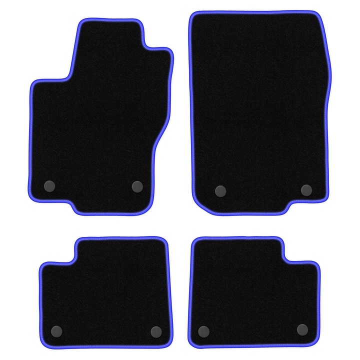 Covorase auto pentru Mercedes GL, set 4 bucati, Wielganizator CARLUX-BLUE, velur negru cu margine albastra, 2012-2015, SUV