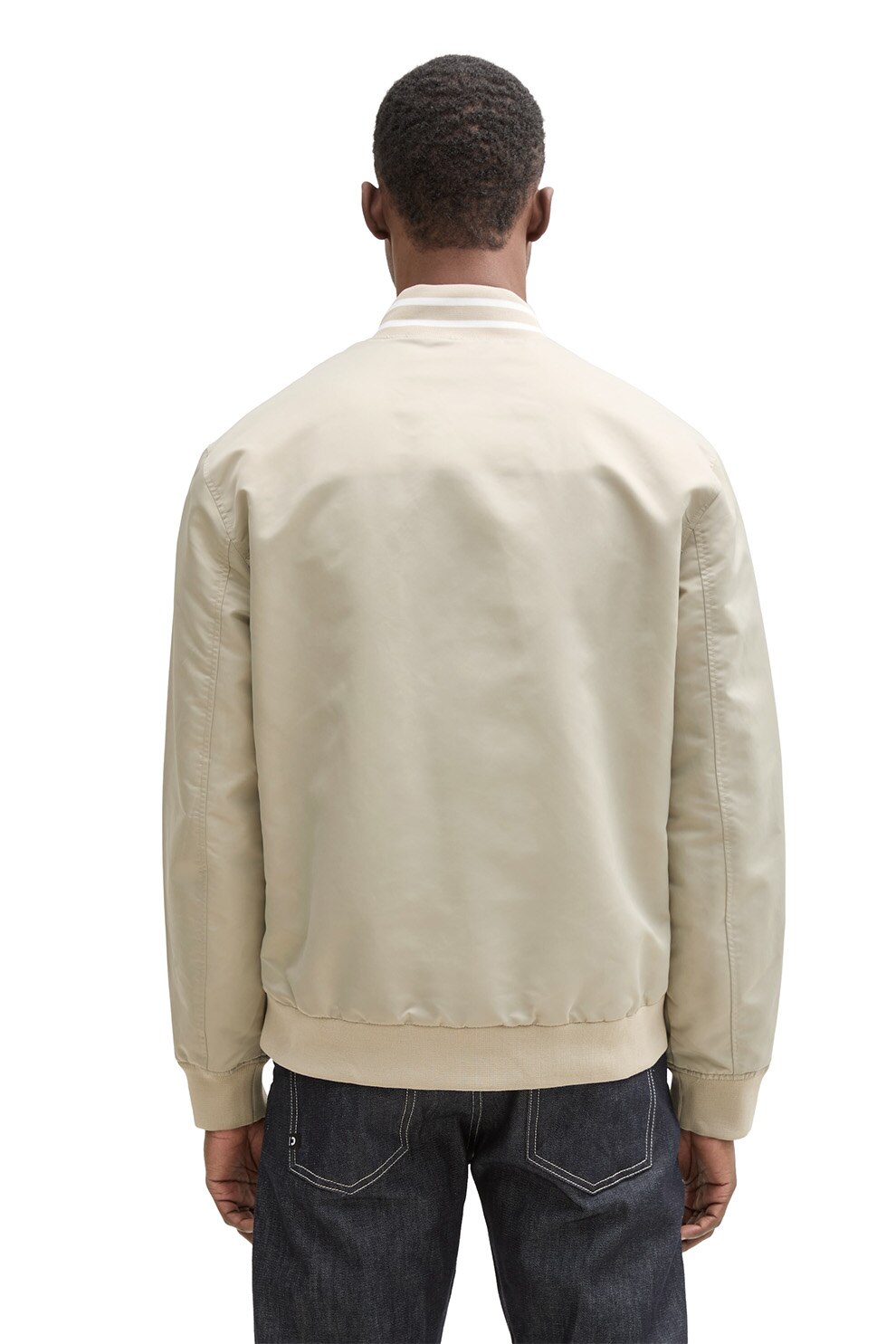 Tom Tailor, Jacheta bomber cu logo, Bej deschis, 2XL - eMAG.ro