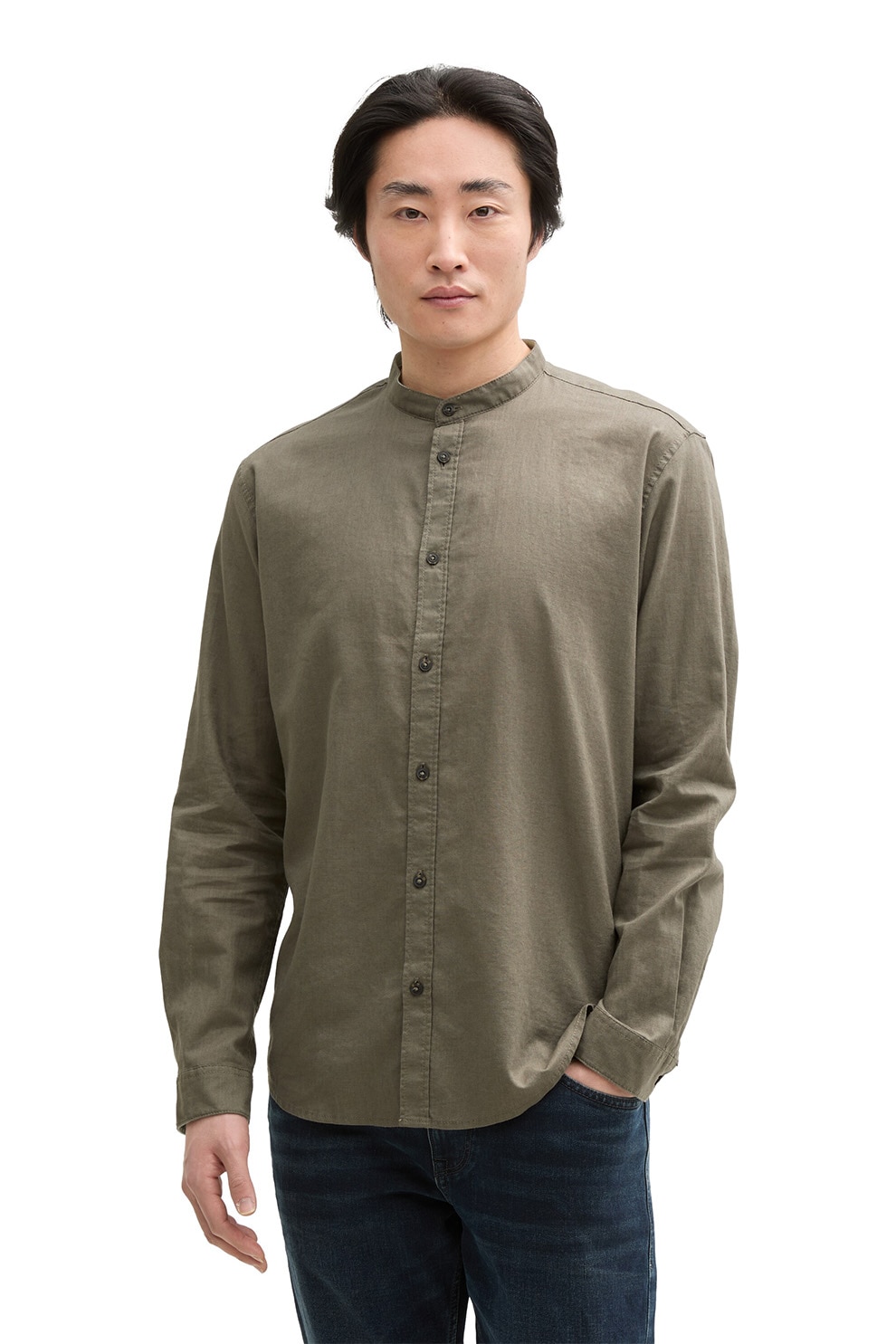 Tom Tailor, Camasa regular fit cu maneci lungi, Verde masliniu, L