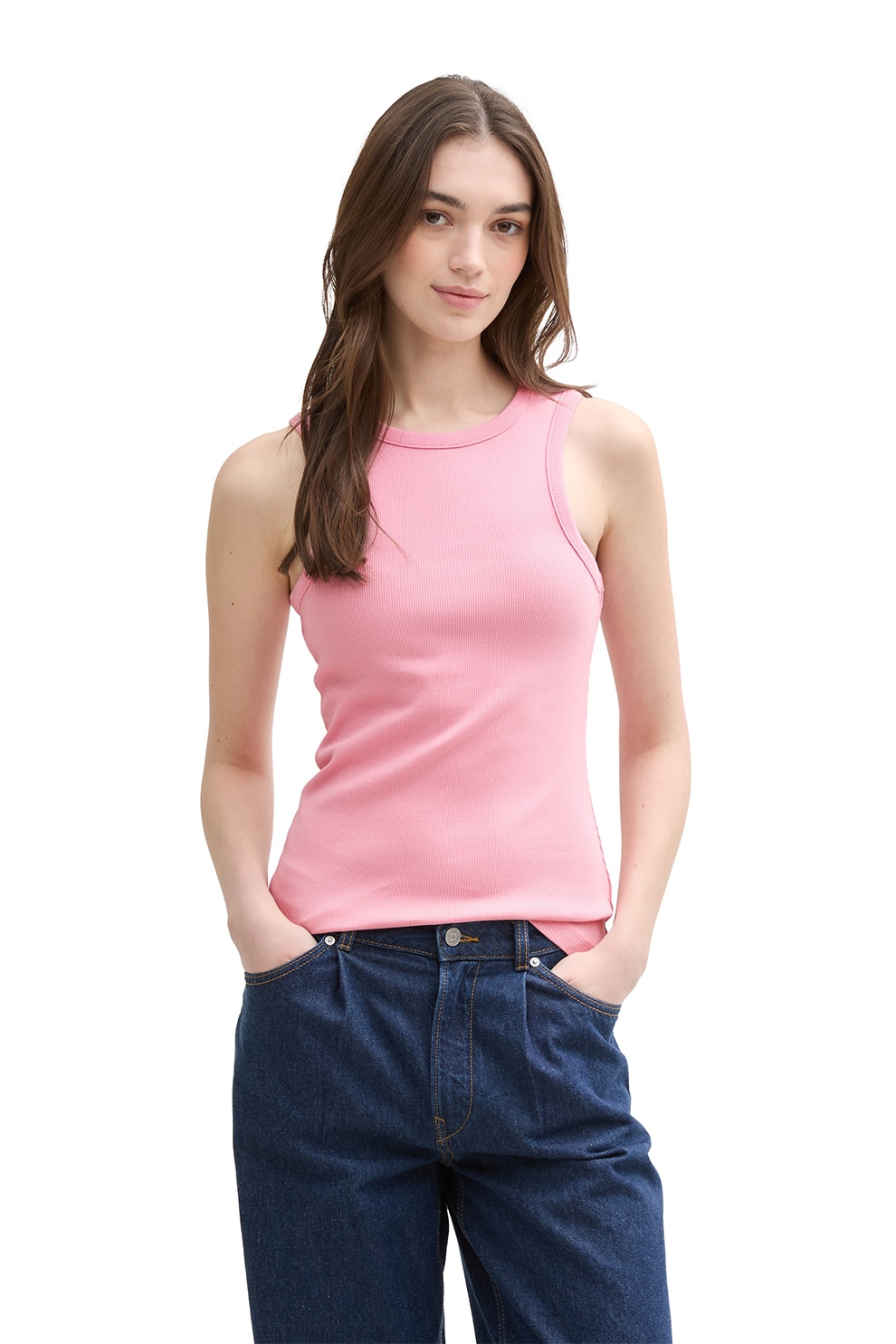 Tom Tailor, Top slim-fit, Roz, S - eMAG.ro