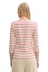 Tom Tailor, Bluza cu decolteu barcuta si model in dungi, Rosu, Portocaliu persan, XS