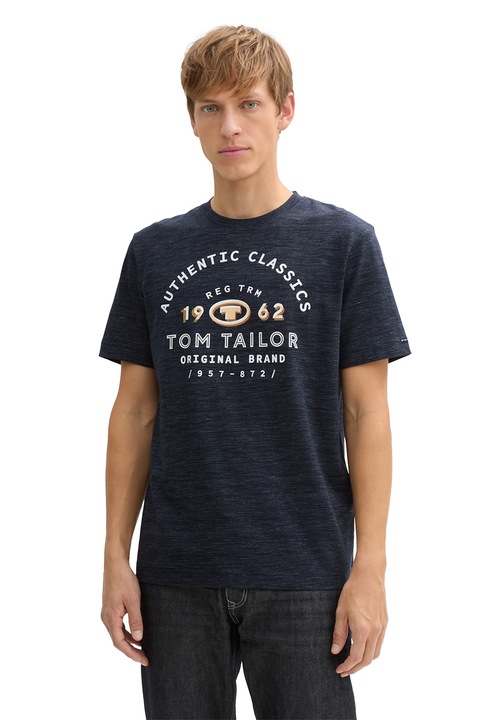 Tom Tailor, Тениска с лого, Ултрамарин синьо
