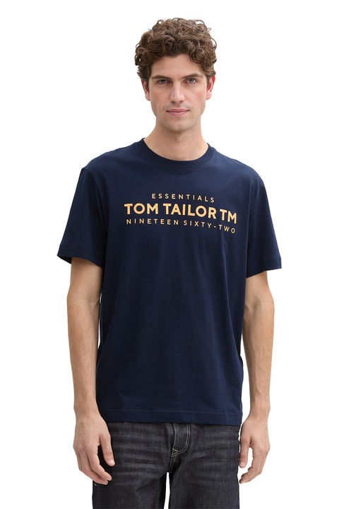 Tom Tailor, Памучна тениска с лого, Тъмносин