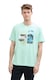Tom Tailor, Tricou din bumbac cu imprimeu, Verde deschis, S