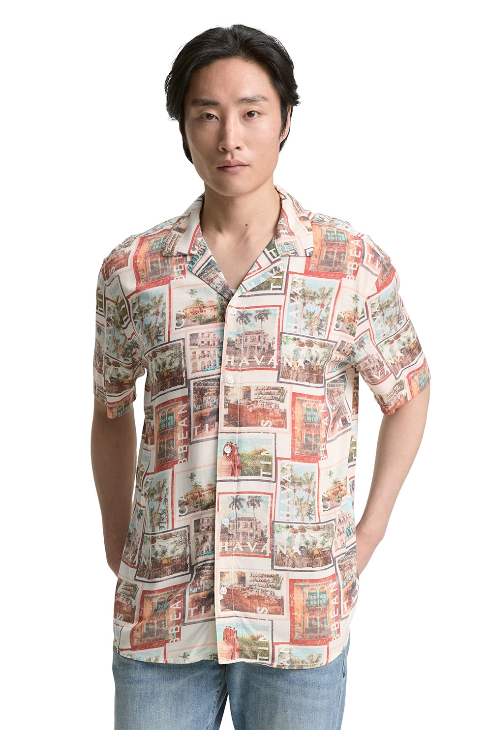 Tom Tailor, Camasa cu imprimeu grafic, Multicolor, L