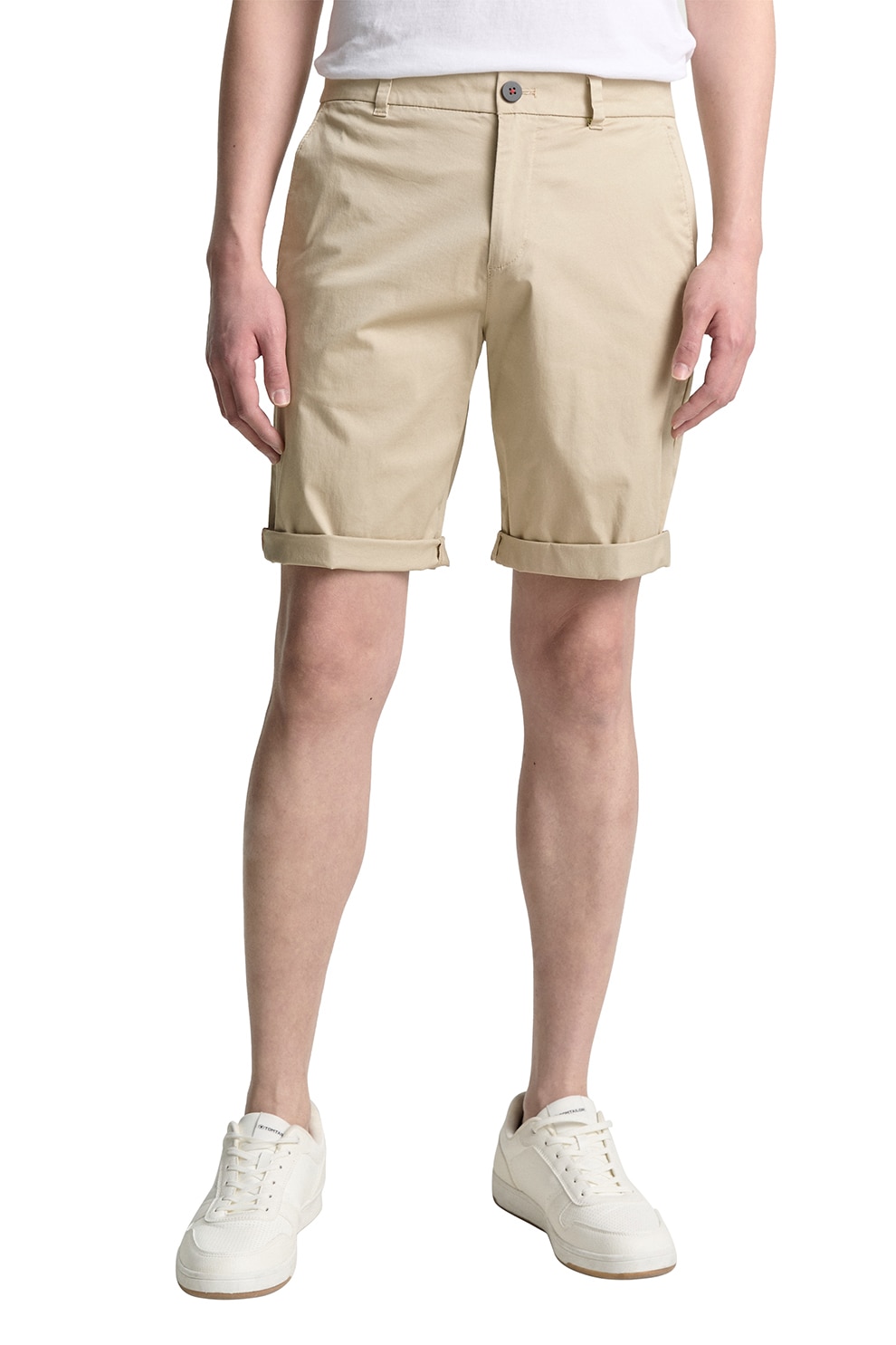 Tom Tailor, Pantaloni scurti din amestec de bumbac, Bej deschis, 33