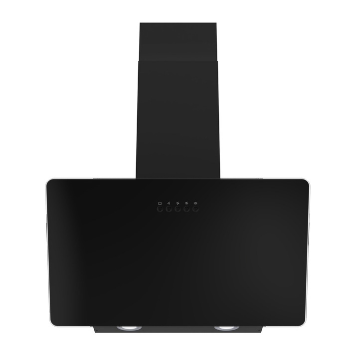 FIREGAS EBV40Z460AC dekoratív beépített páraelszívó, 60 cm, Kefe nélküli motor, 500 mc/h abszorpciós teljesítmény, 3 sebesség, Recirkuláció/kipufogó, LED világítás, A++ osztály, Energiatakarékos és hangtalan, Alumíniumszűrővel és szénszűrővel, Fekete