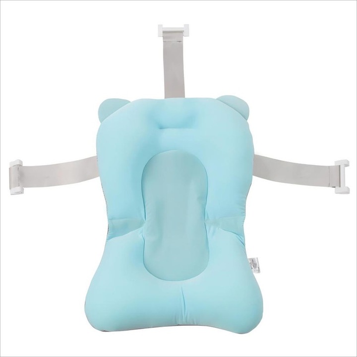 Cada pliabila pentru bebelusi ZHONYEE, design portabil, material ecologic, albastra, dimensiuni compacte