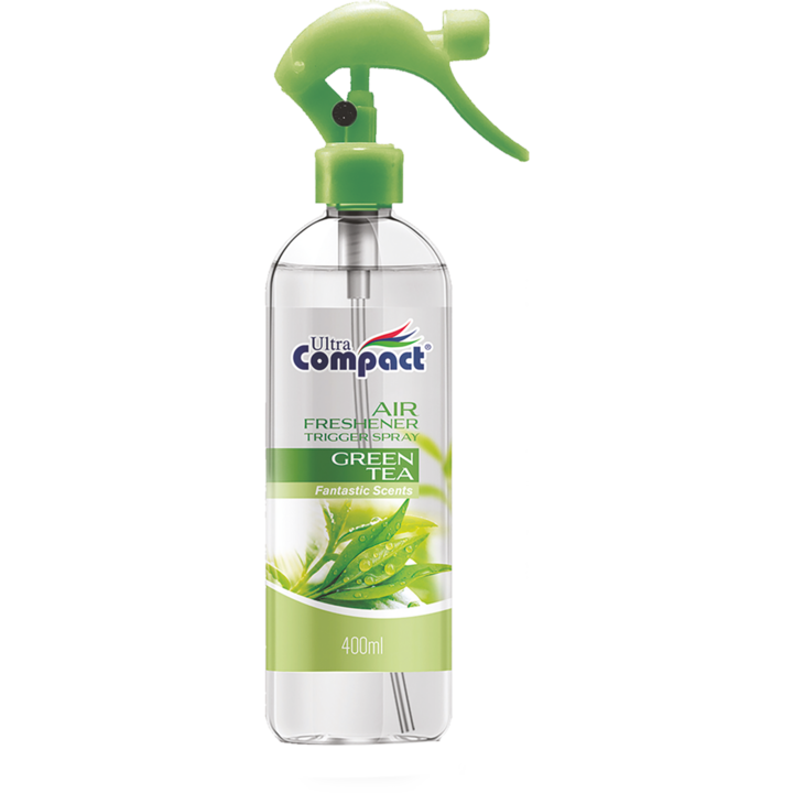 Légfrissítő spray, zöld tea, azonnali hatású, intenzív és frissítő parfüm, ultrakompakt, 400 ml