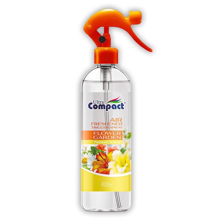 Spray Odorizant Camera Flower Garden, Prospetime si Parfum Floral Intens, Ultra Compact, 400 ml