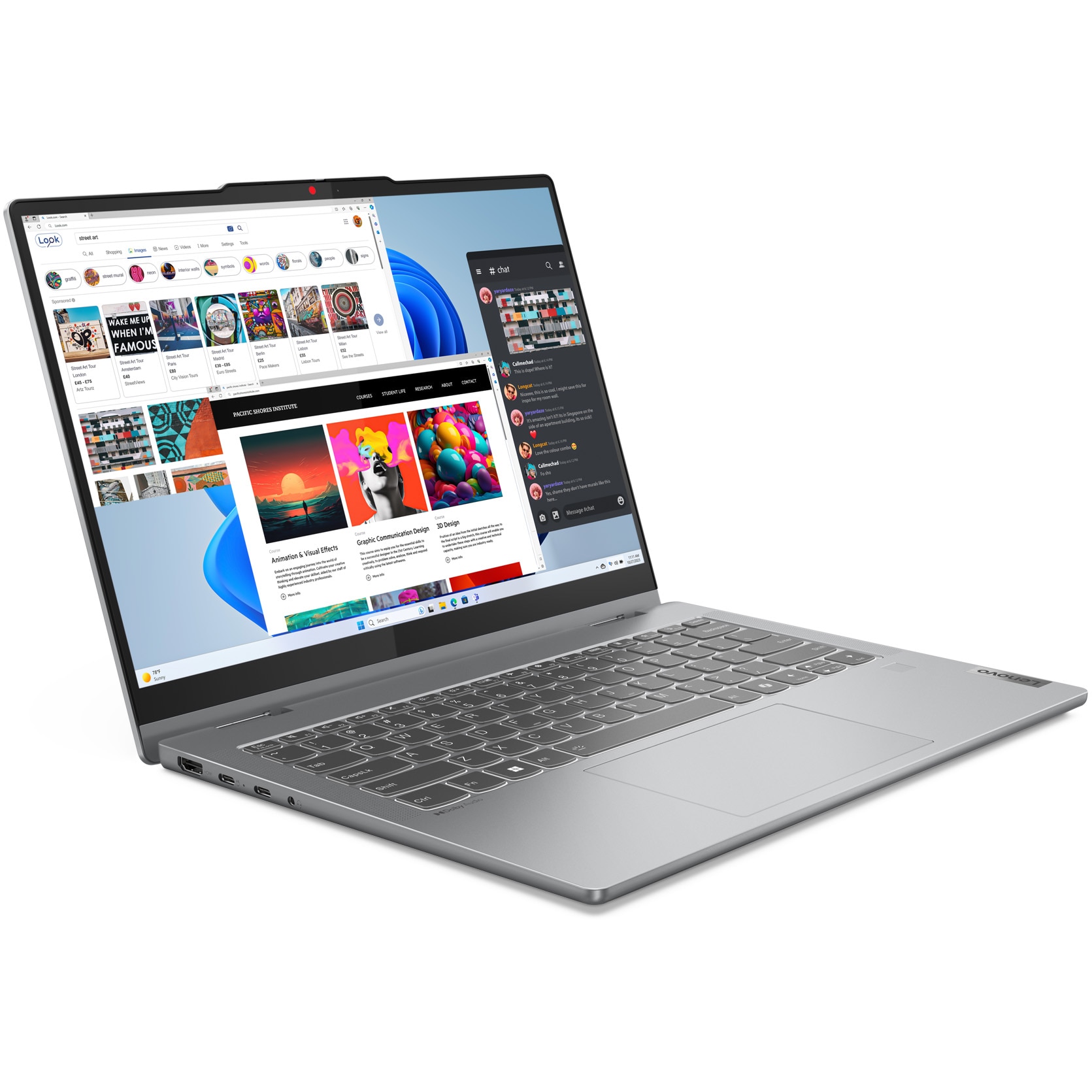 Laptop Lenovo IdeaPad 5 2-in-1 14IRH9 cu procesor Intel® Core™ i7-13620H pana la 4.9GHz, 14" WUXGA, OLED, Touch, 16GB LPDDR5x RAM, 1TB SSD, Intel® UHD Graphics, No OS, Luna Grey