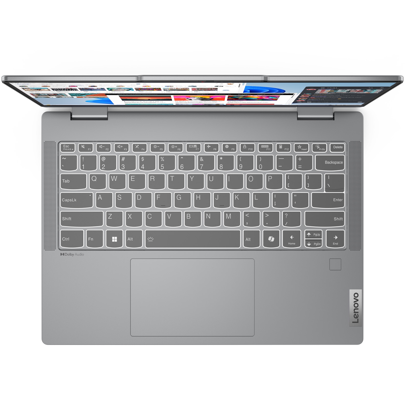 Laptop Lenovo IdeaPad 5 2-in-1 14IRH9 cu procesor Intel® Core™ i7-13620H pana la 4.9GHz, 14" WUXGA, OLED, Touch, 16GB LPDDR5x RAM, 1TB SSD, Intel® UHD Graphics, No OS, Luna Grey