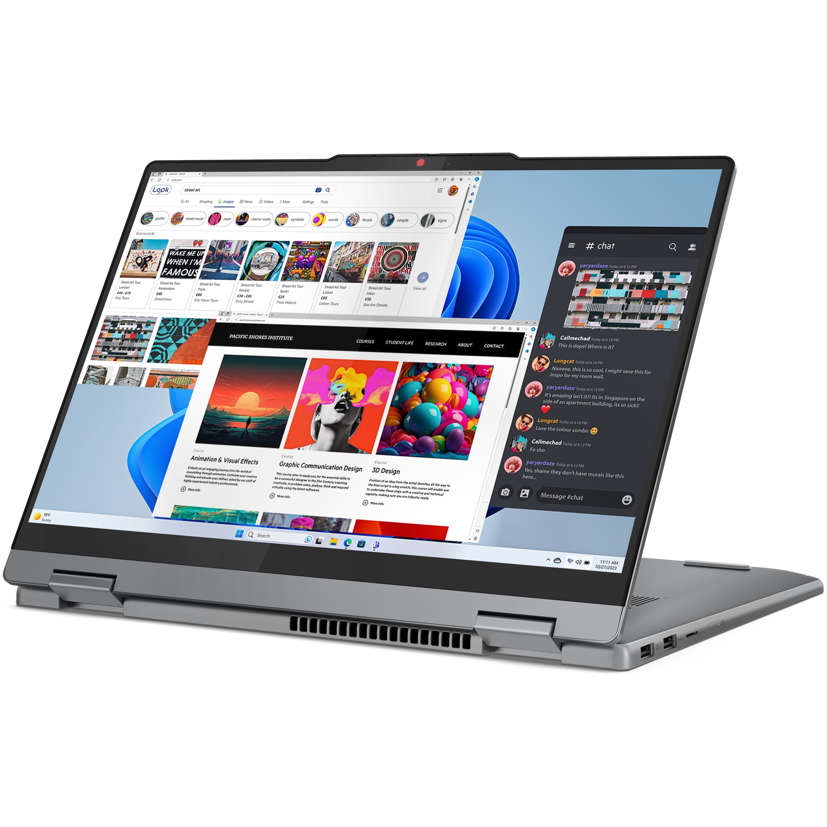 Laptop Lenovo IdeaPad 5 2-in-1 14IRH9 cu procesor Intel® Core™ i7-13620H pana la 4.9GHz, 14" WUXGA, OLED, Touch, 16GB LPDDR5x RAM, 1TB SSD, Intel® UHD Graphics, No OS, Luna Grey