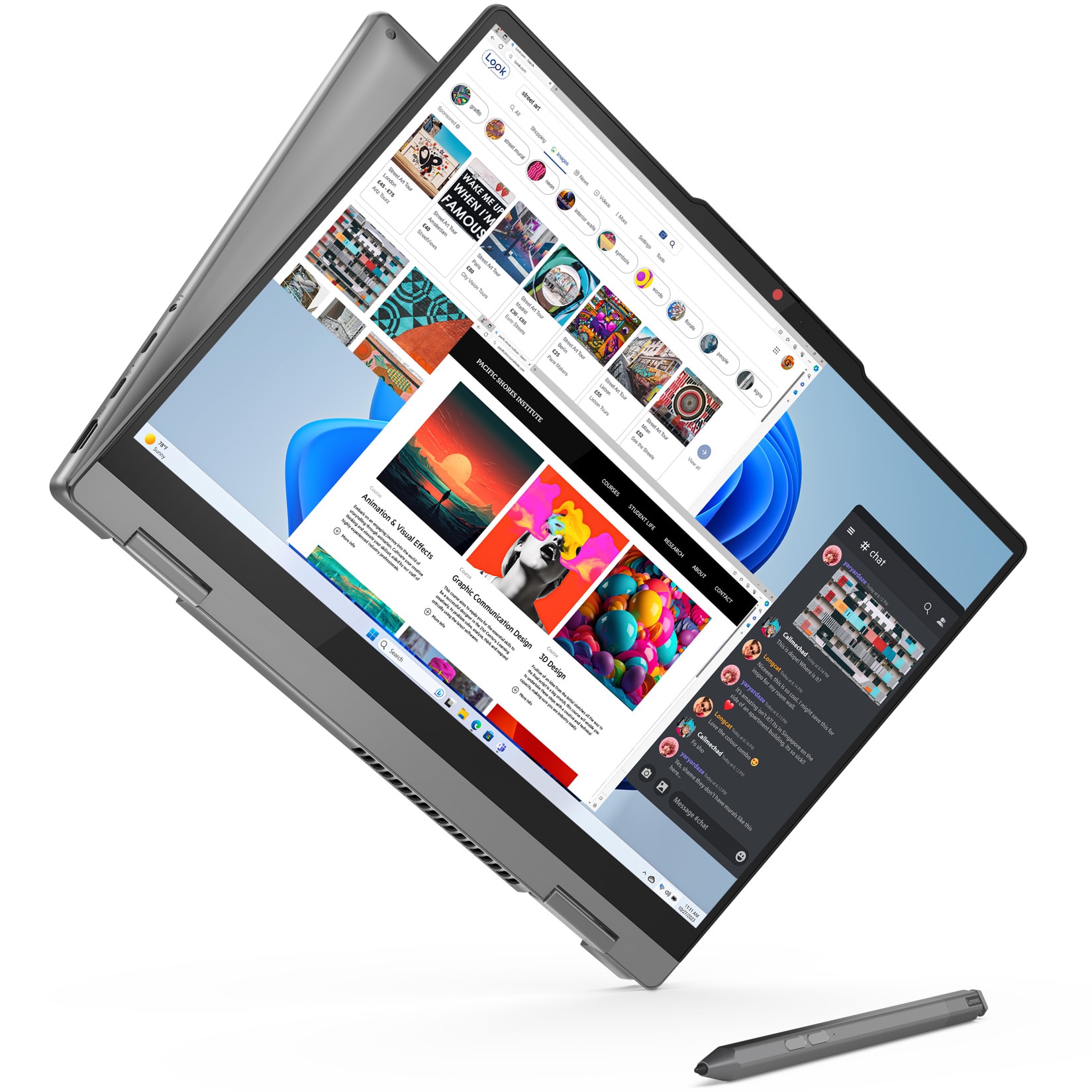 Laptop Lenovo IdeaPad 5 2-in-1 14IRH9 cu procesor Intel® Core™ i7-13620H pana la 4.9GHz, 14" WUXGA, OLED, Touch, 16GB LPDDR5x RAM, 1TB SSD, Intel® UHD Graphics, No OS, Luna Grey