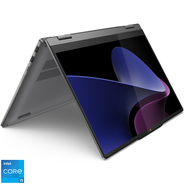 Лаптоп Lenovo IdeaPad 5 2-в-1 14IRH9 с процесор Intel® Core™ i5-13420H до 4,6 GHz, 14" WUXGA, OLED, сензорен, 16 GB LPDDR5x RAM, 1 TB SSD, Intel® UHD Graphics, без OS, Luna Grey