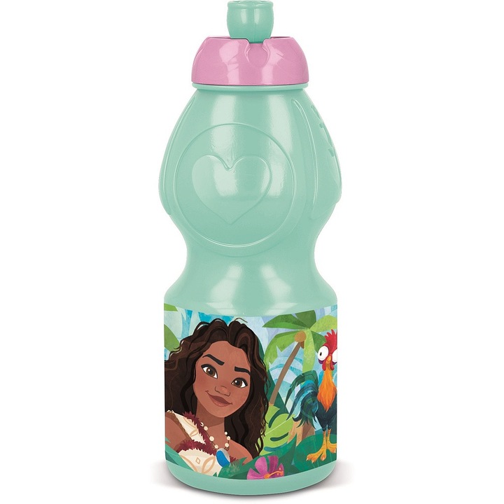 Пластмасова бутилка за вода Disney Moana - Vaiana Lagoon, 400 ml зелена