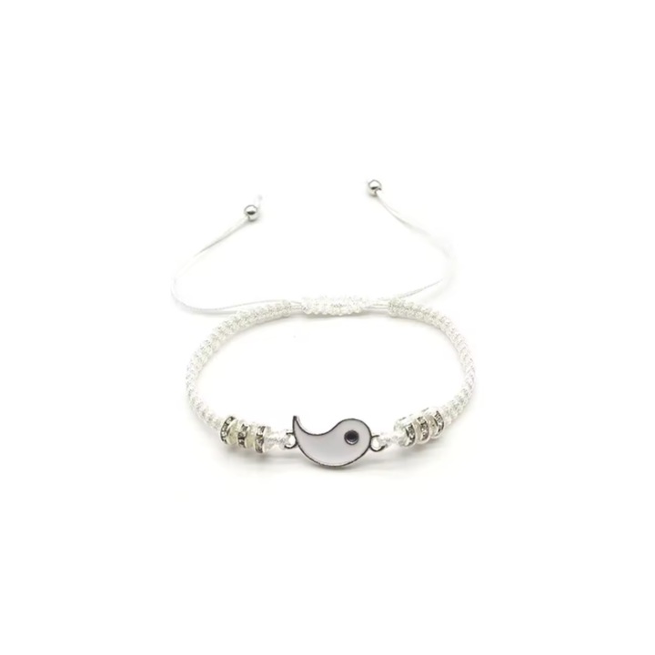 Set 2 Bratari Yin si Yang si 2 Lantisioare Reglabile, Design Simbolic al Echilibrului, Cadou Perfect pentru Cupluri sau Prieteni, Materiale Durabile si Rezistente, Culori Clasice Negru si Alb, Symbol al Armoniei si Conexiunii